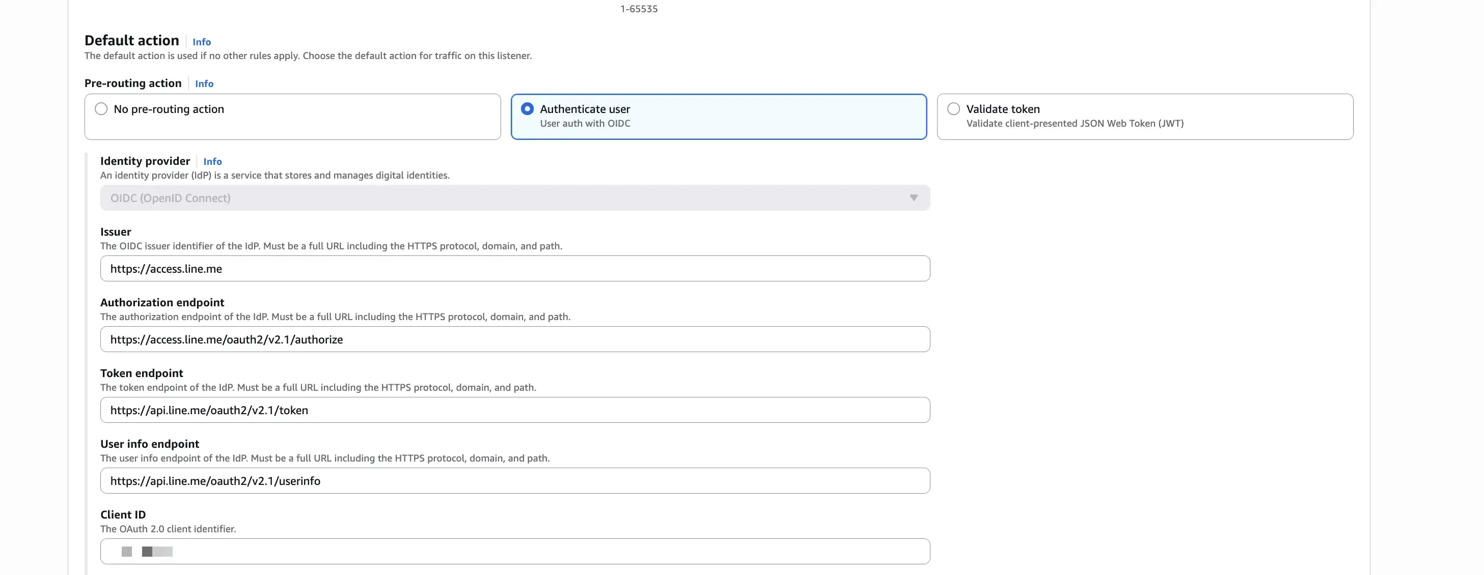 Default action - Authenticate User in AWS ALB Listener